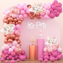 Dusty Rose Balloon Garland 151Pcs Dusty Pink Rose Gold And Peach Balloons Arch K - £19.17 GBP
