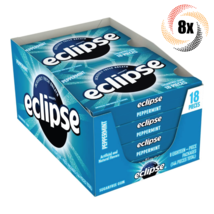 Full Box 8x Packs Eclipse Peppermint Sugar Free Chewing Gum | 18 Pieces Per Pack - £15.09 GBP