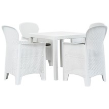 vidaXL White Plastic Outdoor Dining Set for 4 - Water Resistant & UV Stabilized - $13,663.08 MXN