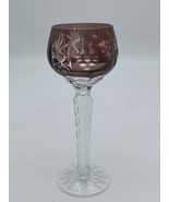 Vtg Cut To Clear Bohemian Czech Chocolate BrownCrystal Goblet Wine Stem ... - $54.60 CAD
