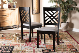 Iden Gray Fabric Upholstered Espresso Brown 2Pc Dining Chair Set - $170.00