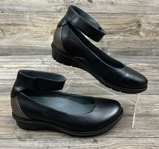 Dansko Black Leather Wedge Shoes With Ankle Strap Size 38/US 7.5 - £37.92 GBP