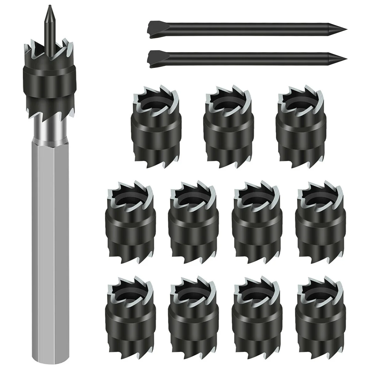 14Pcs Spot Weld Drill Bit Cutter Double Side Carbide Tipped Stainless  Hole Cent - £126.21 GBP
