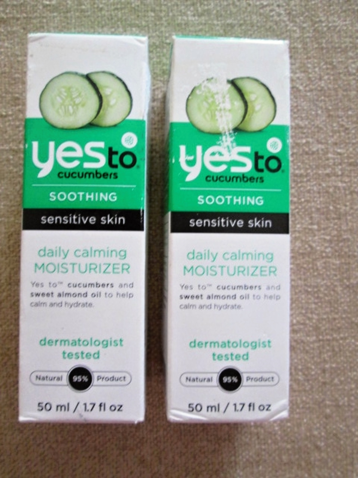 Lot of Two New Yes To Cucumbers Sensitive Skin Daily Moisturizer 1.7 FL OZ - £12.78 GBP