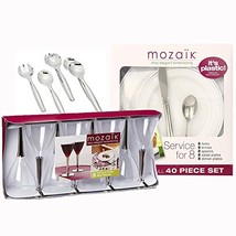 Mozaik 54-Piece Elegant Meal Party Premium Plastic Set - Service For 8 - £21.22 GBP