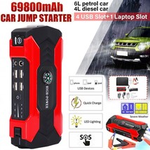 69800Mah 12V Car Jump Starter Portable Usb Power Bank Battery Booster Clamp 600A - £63.86 GBP