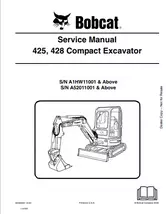 BOBCAT 425, 428 COMPACT EXCAVATOR SERVICE MANUAL SN 6904866 - $15.00