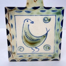 Hand Painted Ceramic Bird Trivet Cheese Board Art Pottery Primitive Bird... - £19.54 GBP