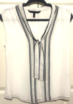 White House Black Market Women Blouse 8 Shirt Sleeveless Top Contrast Pi... - $14.85
