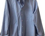 Eddie Bauer Outdoors Mens XL Blue  White Mini Plaid Button Down Shirt - $13.86