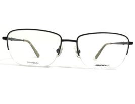 Marchon Eyeglasses Frames THOMPKINS 001 Black Square Half Rim 55-17-145 - $51.24
