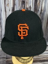 New Era 59FIFTY San Francisco Giants Black Orange Fitted Baseball Cap 7 3/8 - $14.50