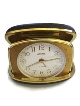 Vintage Linden Travel Alarm Clock Wind-Up Collapsible Case Germany Needs Repair - £15.75 GBP