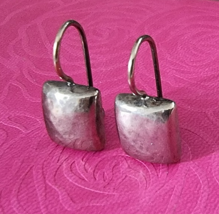 SILPADA VINTAGE 925 STERLING SILVER HAMMERED SQUARE EARRINGS W1970 - €50,49 EUR