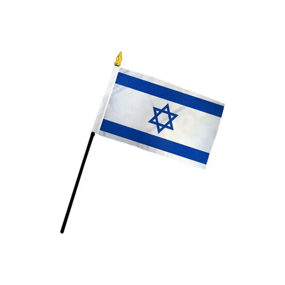 Israel Flag 4x6in Stick Flag Small Handheld Israeli Flag 4&quot; x 6&quot; - $3.99