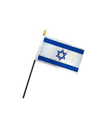 Israel Flag 4x6in Stick Flag Small Handheld Israeli Flag 4&quot; x 6&quot; - $3.99
