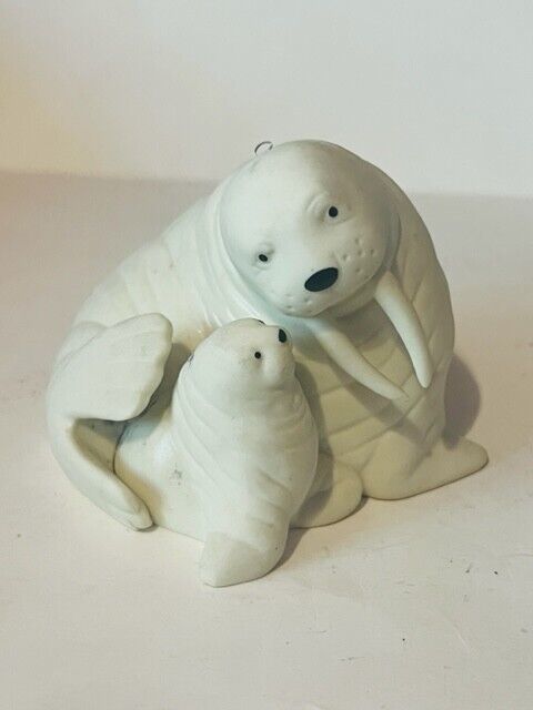 Walrus Figurine Department 56 Porcelain Sculpture anthropomorphic baby gift vtg - $39.55