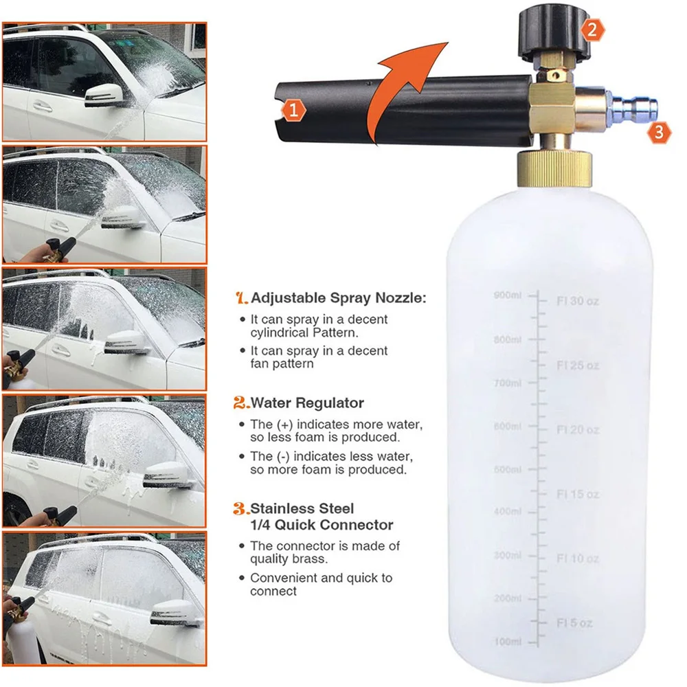High Pressure Auto Wash Foam Gun - Powerful Snow Foam Lance for Deep Cleaning - £27.97 GBP