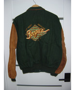 Boogies Diner Aspen Colorado Varsity Jacket XL Green Wool Brown Leather ... - $108.87