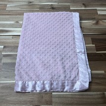 Katie Little Kidsline Luxury Baby Blanket Lovey Pink Minky Dot Satin Trim 29x39 - £16.35 GBP