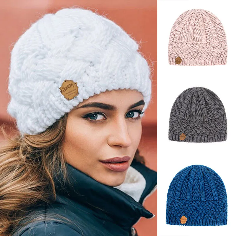 Women Ladies Chunky Cable Knitted Beanie Hat Cap Skateboard Ski Winter - £11.98 GBP