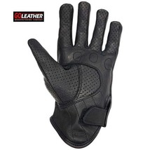 MOTORCYCLE PERFORATED LEATHER GLOVE RUBBER SPORTY KNUCKLES - £28.07 GBP