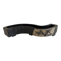Japanese-Style Curved Ceramic Bonsai Planter with Bamboo Relief Design – Black a - $40.44 CAD