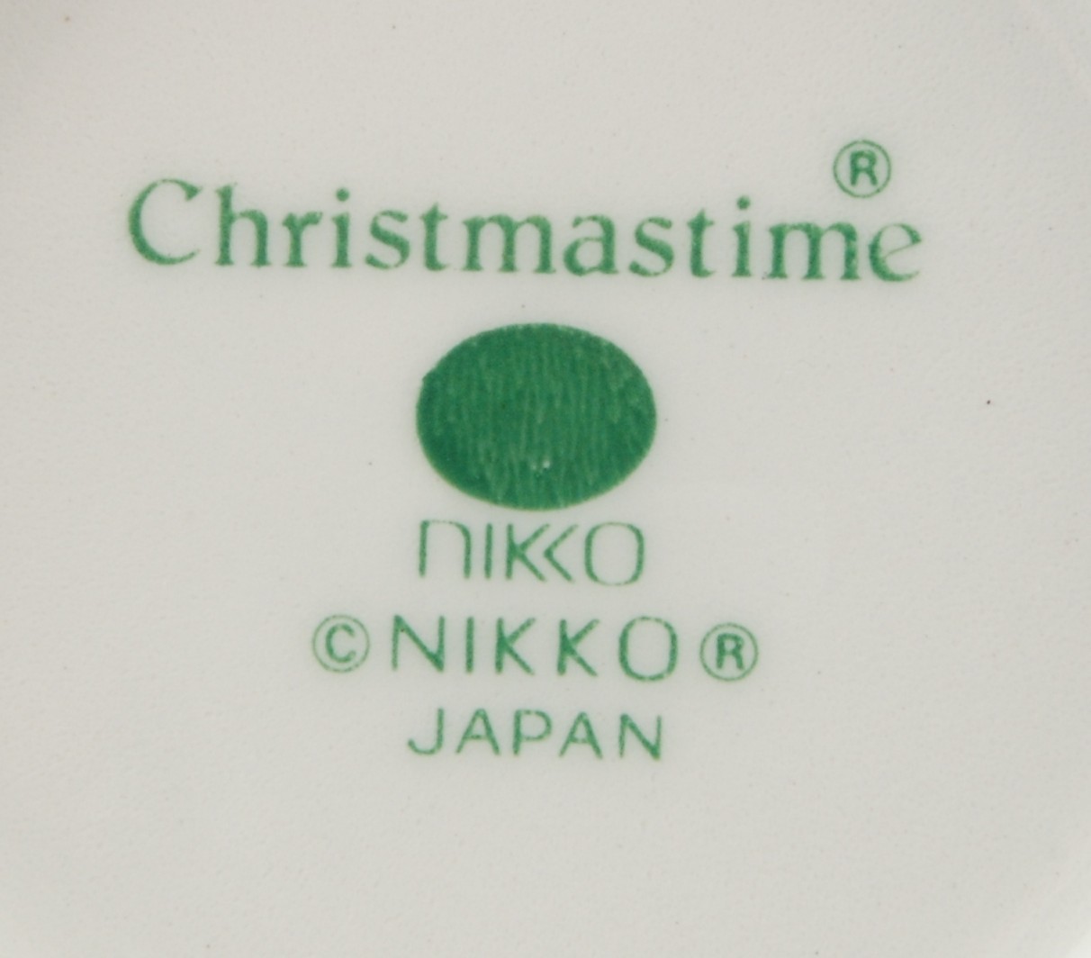 Nikko Christmastime Cup & Saucer Set Japan Green Mark Christmas Tree Octagonal Item image 4