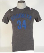 Adidas NBA Brooklyn Nets Pierce 34 Gray Short Sleeve Tee T Shirt Mens NWT - £31.87 GBP
