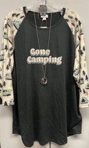 NEW 2.0 LuLaRoe 3XL “Gone Camping” Tents Campers RVs Trees Randy Baseball Tee - £29.07 GBP