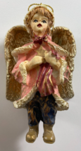 Vintage Victorian Girl Angel Ceramic 3.5 in Christmas Ornament - £10.27 GBP