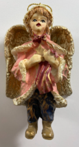 Vintage Victorian Girl Angel Ceramic 3.5 in Christmas Ornament - $12.86