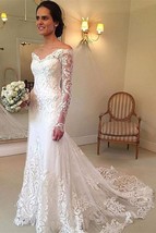 Vintage Straps Lace Ivory Wedding Dresses Bridal Dress - £205.43 GBP