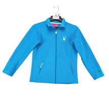 Spyder Blue Textured Full Zip Jacket Women&#39;s L Athletic Slim Fit Logo Lo... - $39.21 CAD