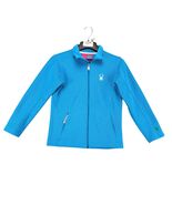 Spyder Blue Textured Full Zip Jacket Women&#39;s L Athletic Slim Fit Logo Lo... - $39.21 CAD