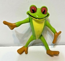 Vintage 2000 Rain Forest Cafe Green Tree Frog Action Toy Figure 3&quot; Moveable - £4.51 GBP