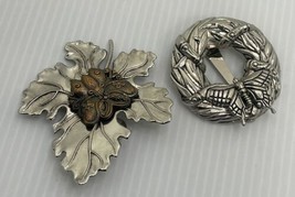 John Hardy Silver Tone Butterfly Wreath Scarf Clip Brooch Signed &amp; Sylvi... - £9.72 GBP