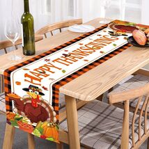 Happy Thanksgiving Table Runner Autumn Pumpkin Maple Leaf Turkey Decor 1... - $10.41 Happy Thanksgiving Table Runner Autumn Pumpkin Maple Leaf Turkey Decor 1... - $10.41