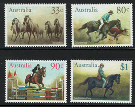 AUSTRALIA 1986 VERY FINE MNH STAMPS SCOTT # 984-987 HORSES - $5.48