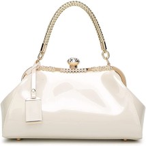 Patent Leather Handbag for Women Top Handle Tote Bag Evening  Bag Wedding Satche - £85.47 GBP