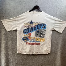 Dallas Cowboys Back To Back Super Bowl Shirt  Champions Stained Single Stitch - £14.15 GBP