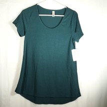Lularoe Womens T-Shirt Size XS Green Ribbed Design Classic NWT - £20.89 GBP