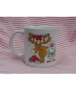 Funny Santa Claus Vintage Christmas Mug, Made in Japan, Silly Reindeer - £13.23 GBP