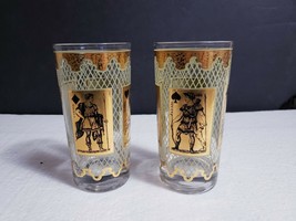 Pair of MCM Stancraft Provincial 12 Oz Roman Warriors Highball Glasses Tumblers - £14.79 GBP