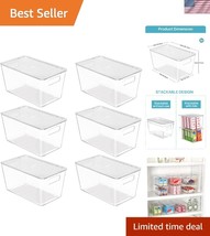 6-Pack Water-Resistant Clear Storage Bins with Lids - Perfect for Organi... - $42.00