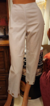 Jones New York Signature Petite Stretch White Crop Pants Side Zip Sz 4 - $24.74