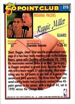 Reggie Miller 1993 Topps Indiana Pacers 50 Pt Club Basketball Card 215 NBA - £0.79 GBP
