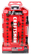 Craftsman CMMT12028 24-PC 1/4&quot; 6-POINT Socket Set W/RATCHET &amp; Case (Sae) - New! - £37.79 GBP