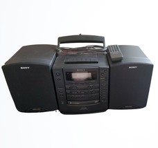Sony CFD-626 Vtg 90&#39;s Ghetto Blaster Bookshelf Boombox Remote 6 CD Changer Tape - £265.77 GBP