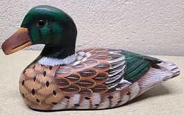 Vtg J.D REYNOLDS Wood Hand Painted Carving Duck Decoy Mallard Hunting Bi... - $39.89
